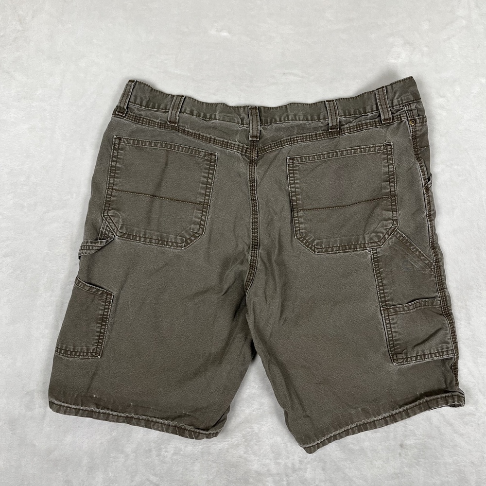 Vintage Faded Glory Cargo Shorts Mens 38 Brown Canvas Carpenter 9 Inseam Utility
